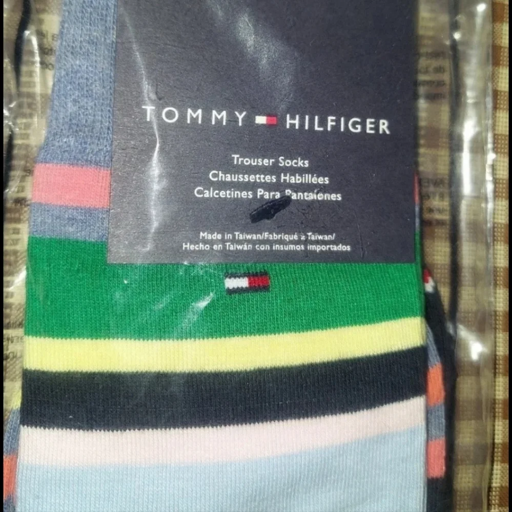 TOMMY HILFIGER Trouser Socks BLUE HEATHER MULTI MEN'S  Set of 2 OS BNWT